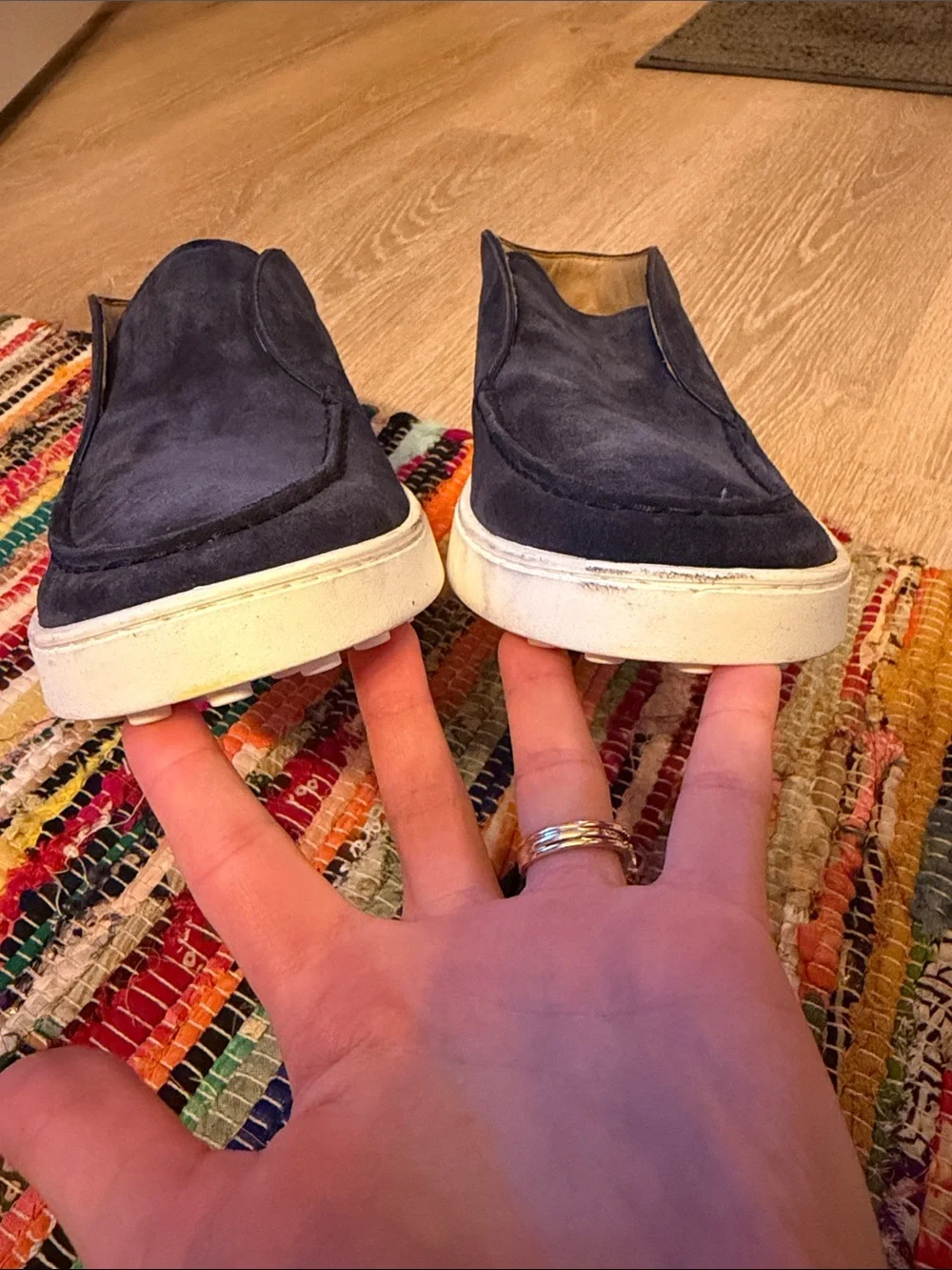 Tod’s Men’s Size 7 Navy Blue Suede Slip-On Loafers Sneakers Italian Luxury
